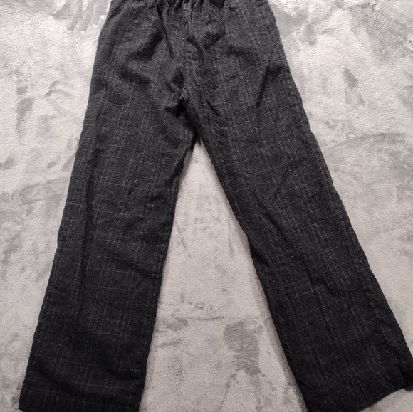 Eileen Fisher Full Length Straight in Charcoal Plaid Wool Blend Pants XS - Picture 4 of 9